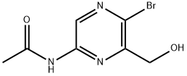 N-(5-溴-6-(羟甲基)吡嗪-2-基)乙酰胺 结构式