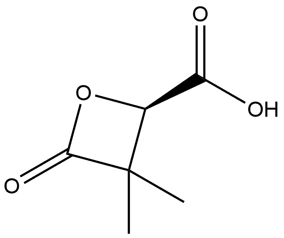 2-Oxetanecarboxylic acid, 3,3-dimethyl-4-oxo-, (2R)- 结构式