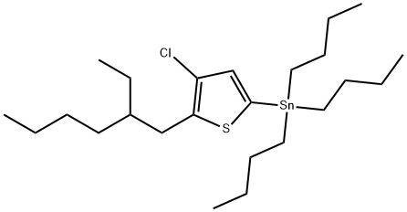 三丁基锡(4-氯-5-(2-乙基己基)噻吩-2-基) 结构式