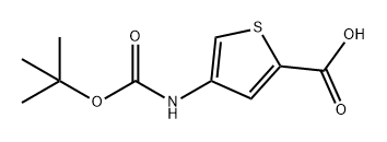 4-((叔丁氧基羰基)氨基)噻吩-2-羧酸 结构式