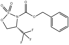 (S)-4-(三氟甲基)-1,2,3-氧杂噻唑烷-3-羧酸苄酯2,2-二氧化物 结构式