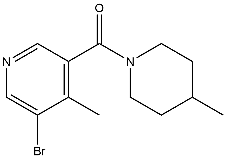 (5-bromo-4-methylpyridin-3-yl)(4-methylpiperidin-1-yl)methanone 结构式