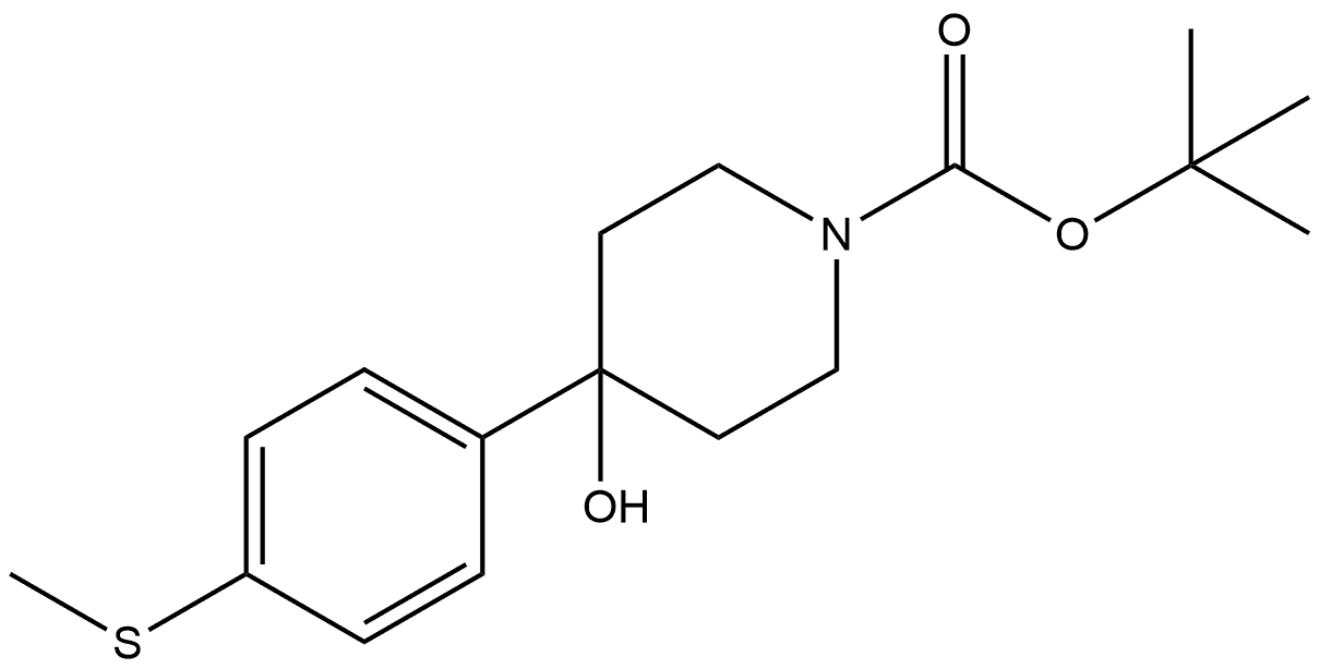 tert-butyl 4-hydroxy-4-(4-(methylthio)phenyl)piperidine-1-carboxylate 结构式