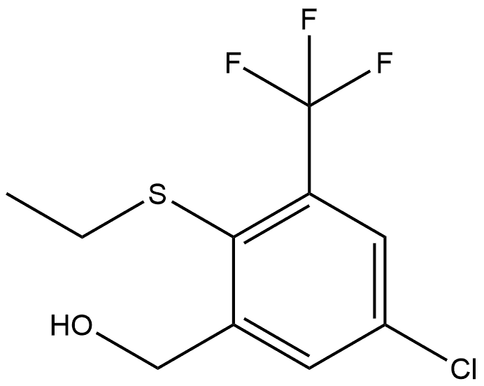 (5-chloro-2-(ethylthio)-3-(trifluoromethyl)phenyl)methanol 结构式