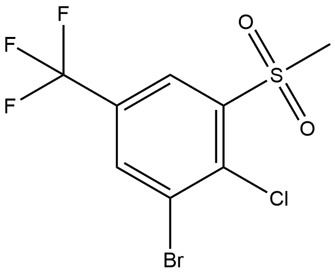 1-bromo-2-chloro-3-(methylsulfonyl)-5-(trifluoromethyl)benzene 结构式