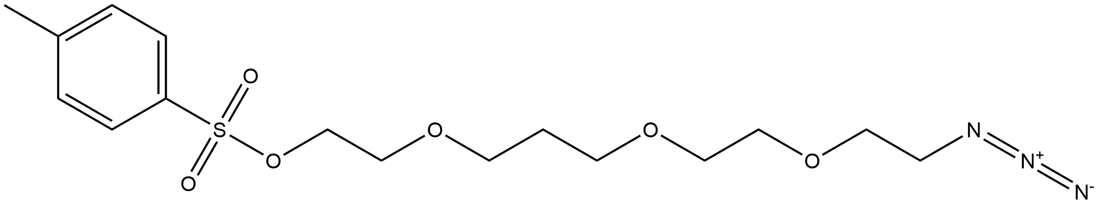 对甲苯磺酸[2-[3-[2-(2-叠氮基乙氧基)乙氧基]丙氧基]乙基]酯 结构式