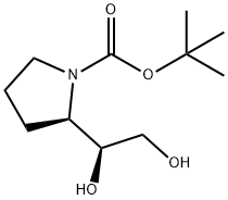 (R)-2-(S)-1,2-二羟基乙基)吡咯烷-1-甲酸叔丁酯 结构式