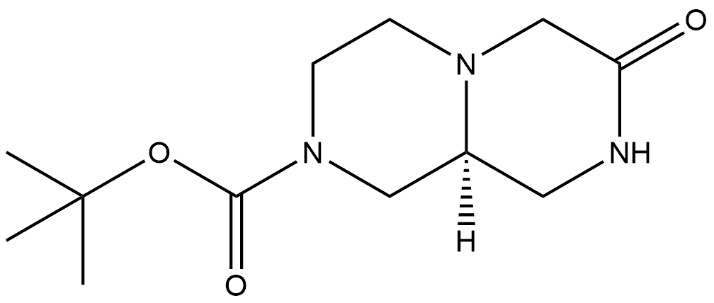 (S)-7-氧代八氢-2H-吡嗪并[1,2-A]吡嗪-2-羧酸叔丁酯 结构式