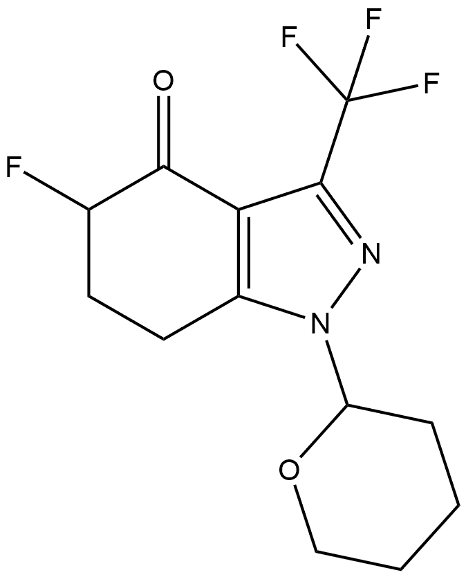 5-氟-1-(四氢-2H-吡喃-2-基)-3-(三氟甲基)-1,5,6,7-四氢-4H-吲唑-4-酮 结构式
