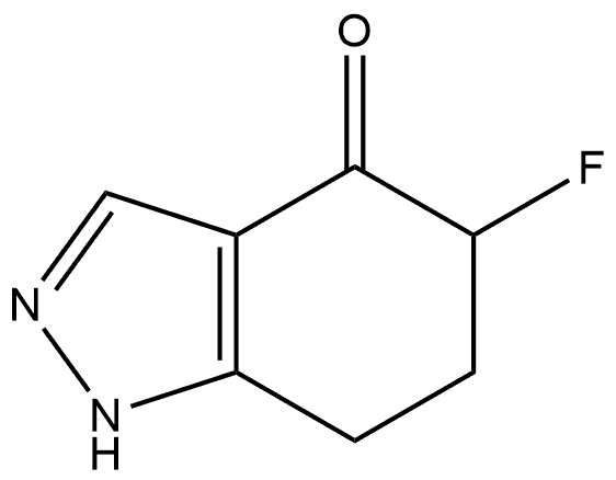 5-氟-1,5,6,7-四氢-4H-吲唑-4-酮 结构式