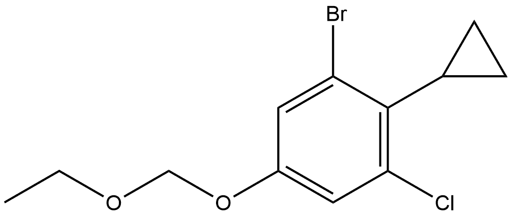 1-溴-3-氯-2-环丙基-5-(乙氧基甲氧基)苯 结构式