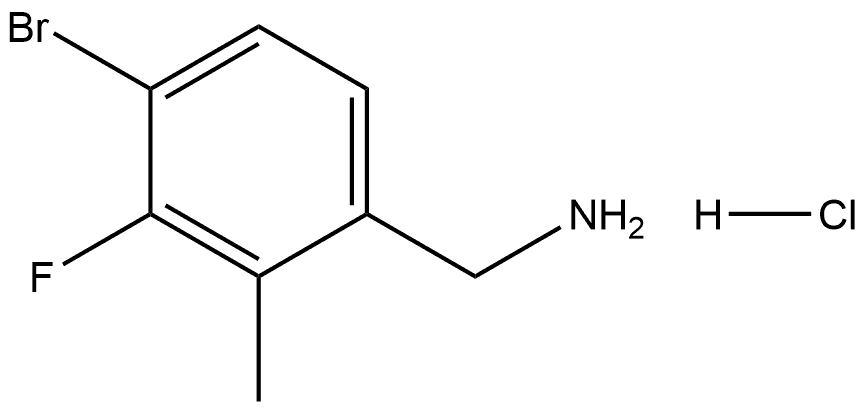 (4-溴-3-氟-2-甲基苯基)甲胺盐酸盐 结构式