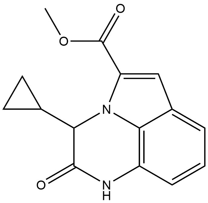 methyl 11-cyclopropyl-10-oxo-1,9-diazatricyclo[6.3.1.04,12]dodeca-2,4(12),5,7-tetraene-2-carboxylate 结构式