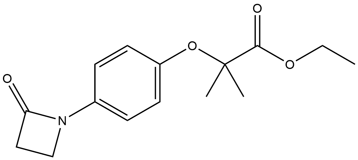 Propanoic acid, 2-methyl-2-[4-(2-oxo-1-azetidinyl)phenoxy]-, ethyl ester 结构式