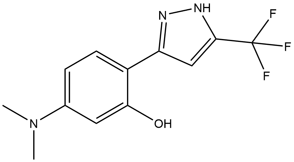 Phenol, 5-(dimethylamino)-2-[5-(trifluoromethyl)-1H-pyrazol-3-yl]- 结构式