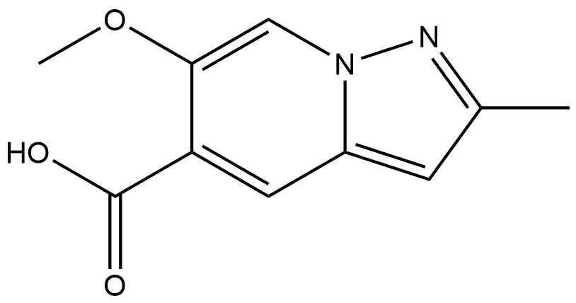 6-甲氧基-2-甲基吡唑并[1,5-A]吡啶-5-羧酸 结构式