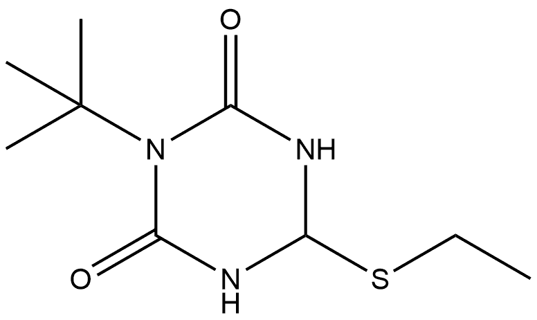 3-(叔丁基)-6-(乙硫基)-1,3,5-三嗪烷-2,4-二酮 结构式