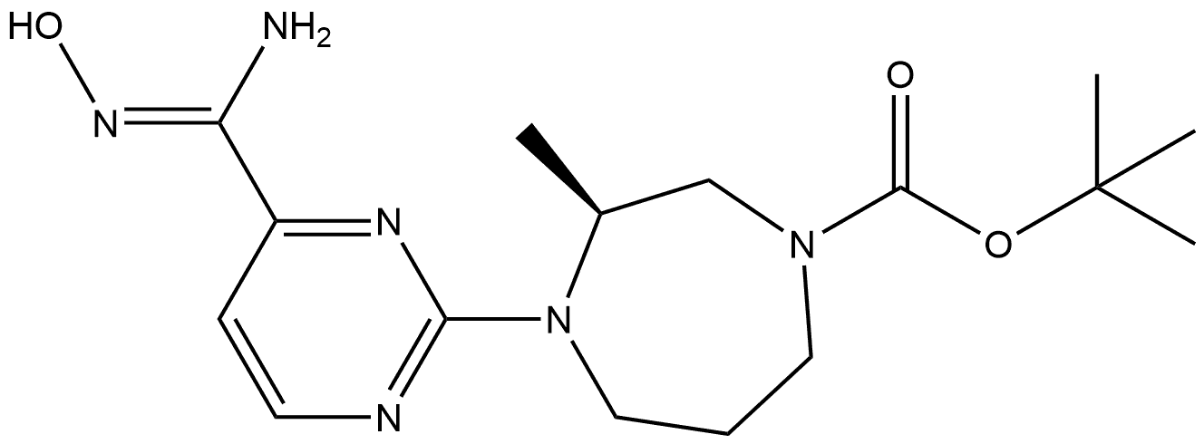 (S)-4-(4-(N'-羟基甲脒基)嘧啶-2-基)-3-甲基-1,4-二氮杂环己烷-1-甲酸叔丁酯 结构式