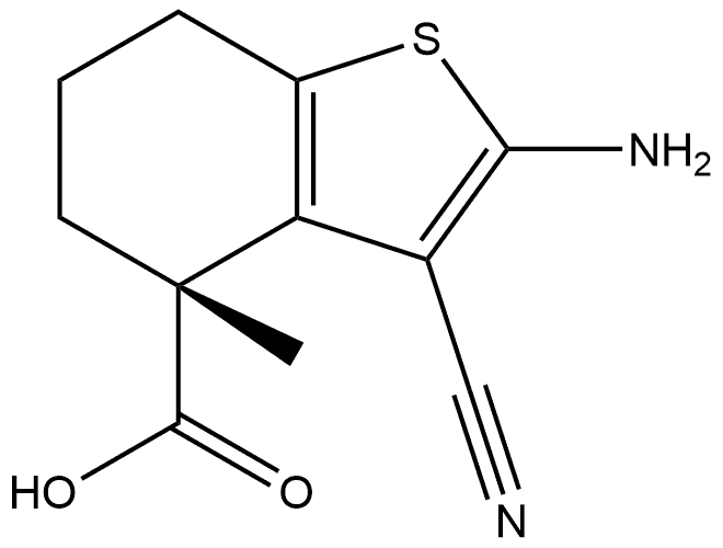 (R)-2-氨基-3-氰基-4-甲基-4,5,6,7-四氢苯并[B]噻吩-4-羧酸 结构式