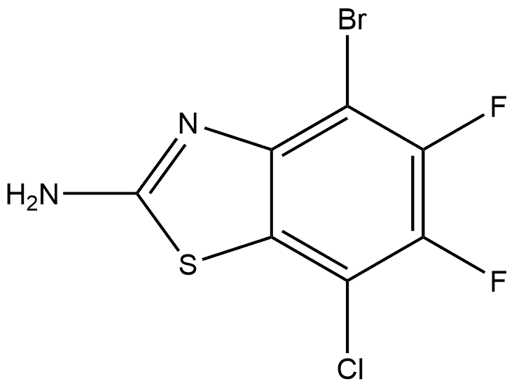 4-溴-7-氯-5,6-二氟苯并[D]噻唑-2-胺 结构式
