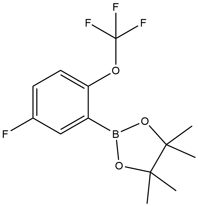 2-(5-氟-2-(三氟甲氧基)苯基)-4,4,5,5-四甲基-1,3,2-二氧硼杂环戊烷 结构式