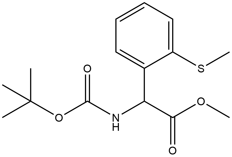 methyl 2-((tert-butoxycarbonyl)amino)-2-(2-(methylthio)phenyl)acetate 结构式