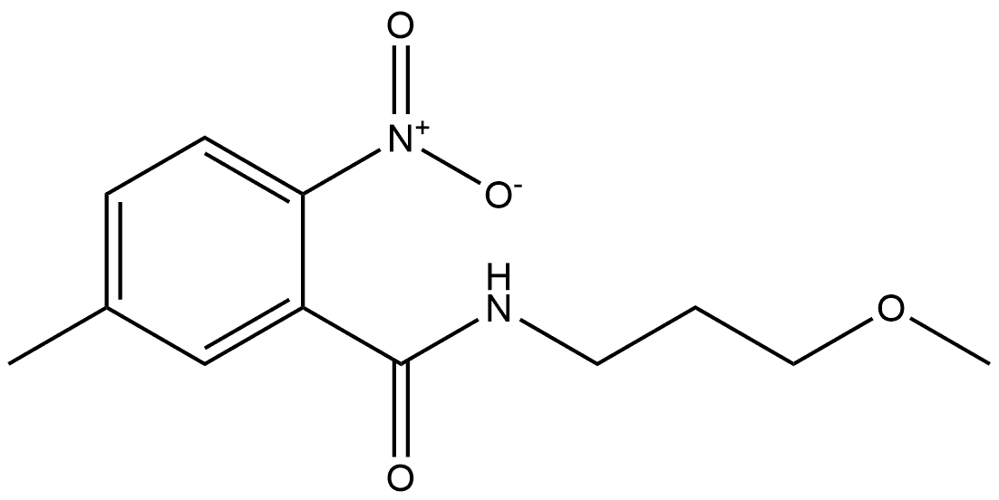 N-(3-methoxypropyl)-5-methyl-2-nitrobenzamide 结构式