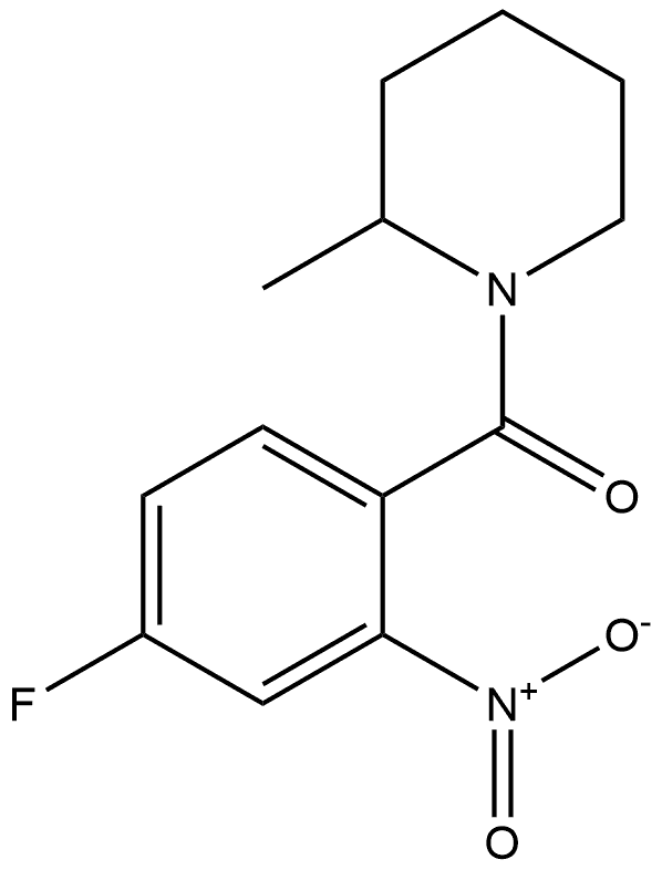 (4-fluoro-2-nitrophenyl)(2-methylpiperidin-1-yl)methanone 结构式