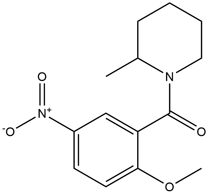(2-methoxy-5-nitrophenyl)(2-methylpiperidin-1-yl)methanone 结构式