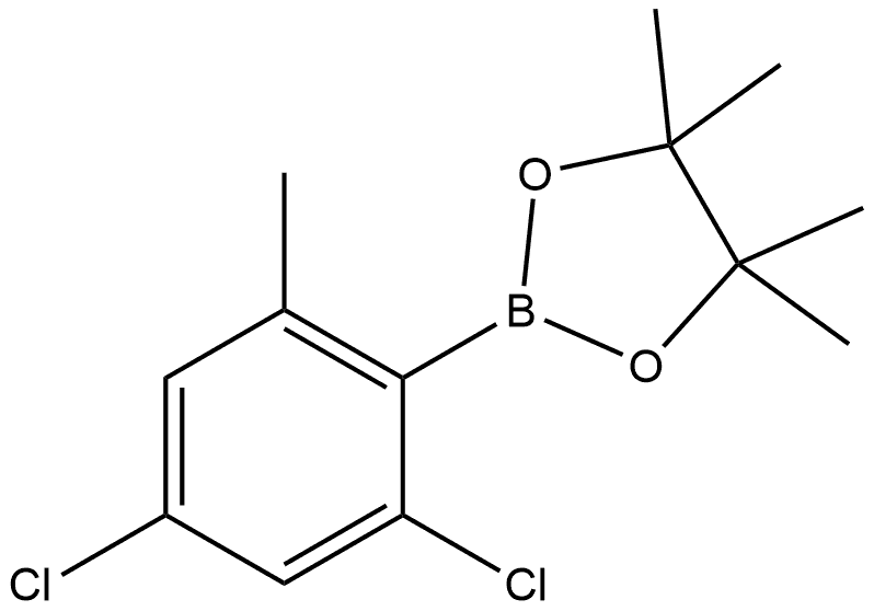 2-(2,4-二氯-6-甲基苯基)-4,4,5,5-四甲基-1,3,2-二氧硼杂环戊烷 结构式