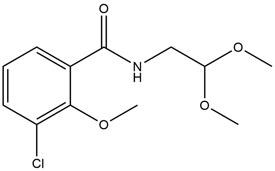 3-chloro-N-(2,2-dimethoxyethyl)-2-methoxybenzamide 结构式