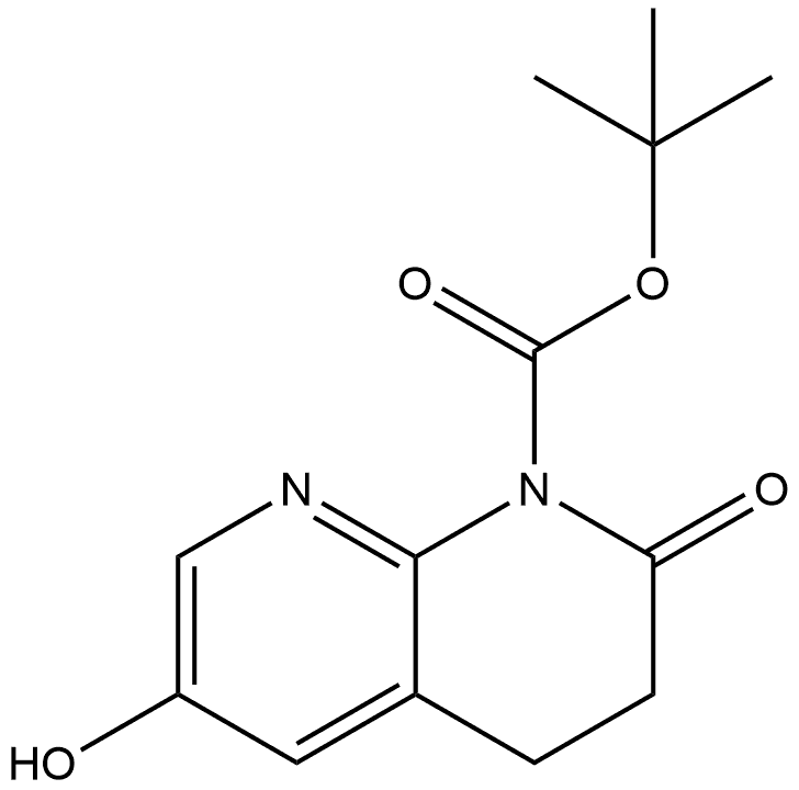 6-羟基-2-氧代-3,4-二氢-1,8-萘啶-1(2H)-羧酸叔丁酯 结构式