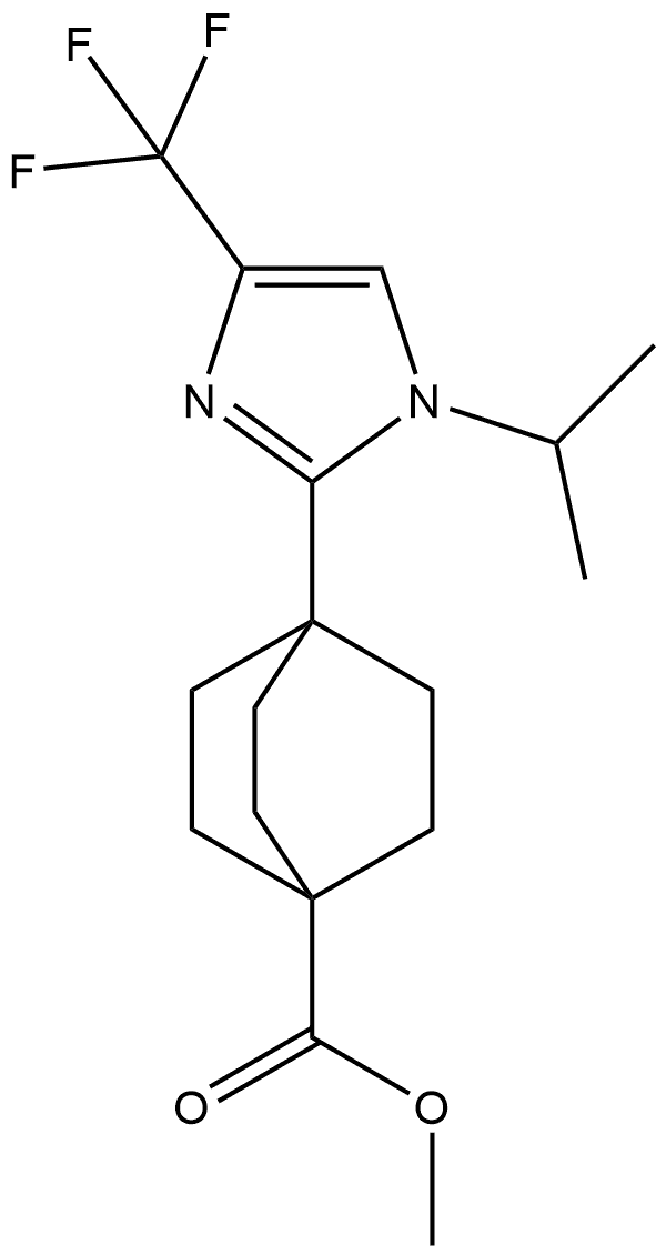 methyl 4-(1-isopropyl-4-(trifluoromethyl)-1H-imidazol-2-yl)bicyclo[2.2.2]octane-1-carboxylate 结构式