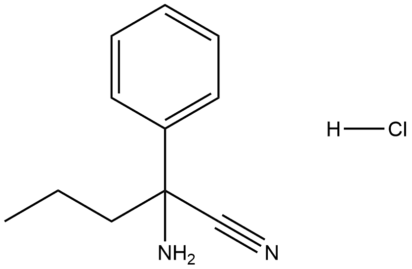 2-amino-2-phenylpentanenitrile hydrochloride 结构式