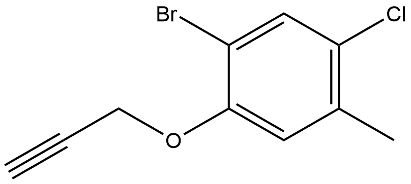 1-bromo-5-chloro-4-methyl-2-(prop-2-yn-1-yloxy)benzene 结构式