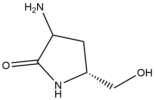 (5R)-3-氨基-5-(羟甲基)吡咯烷-2-酮 结构式