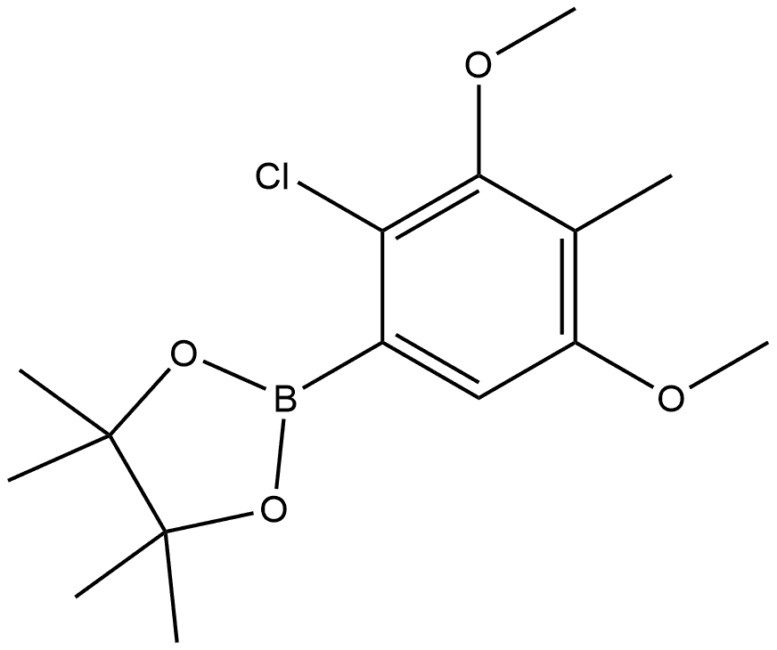 2-(2-氯-3,5-二甲氧基-4-甲基苯基)-4,4,5,5-四甲基-1,3,2-二氧硼杂环戊烷 结构式