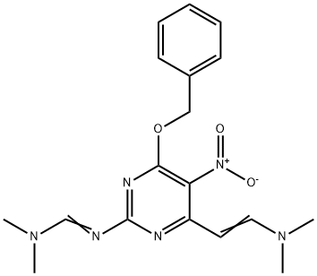 Methanimidamide, N-4-2-(dimethylamino)ethenyl-5-nitro-6-(phenylmethoxy)-2-pyrimidinyl-N,N-dimethyl- 结构式