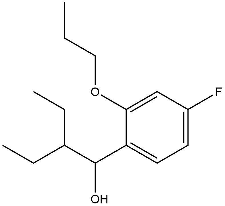 2-ethyl-1-(4-fluoro-2-propoxyphenyl)butan-1-ol 结构式