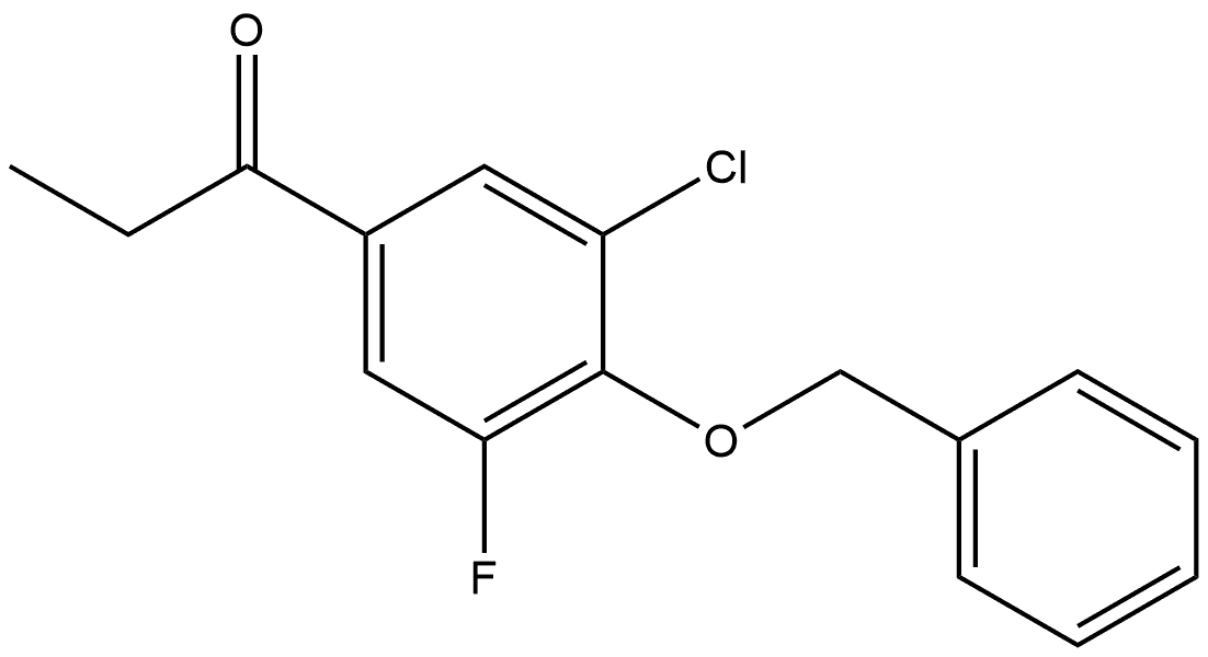 1-(4-(benzyloxy)-3-chloro-5-fluorophenyl)propan-1-one 结构式