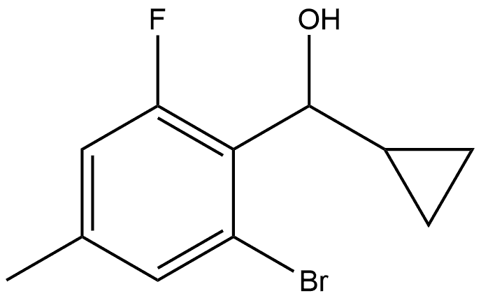 (2-bromo-6-fluoro-4-methylphenyl)(cyclopropyl)methanol 结构式