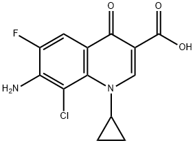 3-Quinolinecarboxylic acid, 7-amino-8-chloro-1-cyclopropyl-6-fluoro-1,4-dihydro-4-oxo- 结构式