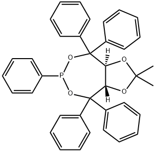 (3AS,8AS)-2,2-二甲基-4,4,6,8,8-五苯基四氢-[1,3]二氧杂环戊并[4,5-E][1,3,2]二氧杂磷杂卓 结构式
