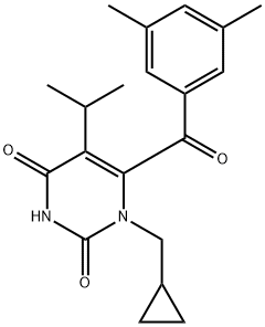 2,4(1H,3H)-Pyrimidinedione, 1-(cyclopropylmethyl)-6-(3,5-dimethylbenzoyl)-5-(1-methylethyl)- 结构式