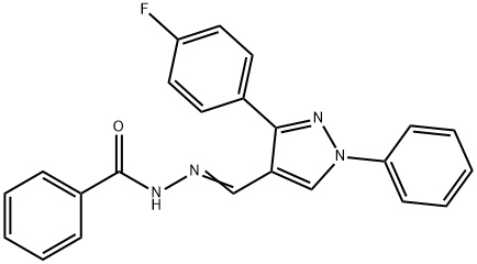 N'-((3-(4-氟苯基)-1-苯基-1H-吡唑-4-基)亚甲基)苯甲酰肼 结构式
