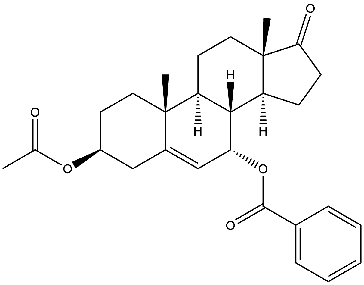 Androst-5-en-17-one, 3-(acetyloxy)-7-(benzoyloxy)-, (3β,7α)- 结构式