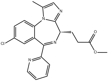 4H-Imidazo[1,2-a][1,4]benzodiazepine-4-propanoic acid, 8-chloro-1-methyl-6-(2-pyridinyl)-, methyl ester, (4S)- 结构式