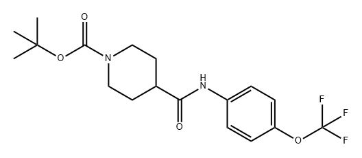 4-{[4-(三氟甲氧基)苯基]氨基甲酰基}哌啶-1-羧酸叔丁酯 结构式