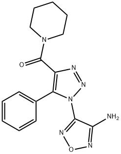 Methanone, [1-(4-amino-1,2,5-oxadiazol-3-yl)-5-phenyl-1H-1,2,3-triazol-4-yl]-1-piperidinyl- 结构式