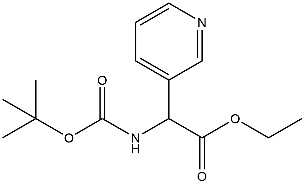 N-BOC-2-(3-吡啶基)-氨基乙酸乙酯 结构式
